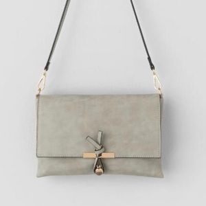NWT francesca’s Nadia Clutch in light grey